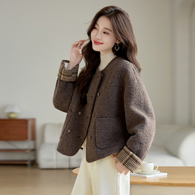 咖色小香风羽绒服冬季新款