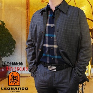 仅52码 格子羊毛呢行政夹克大衣5108 180利奥纳多LEONARDO秋冬季