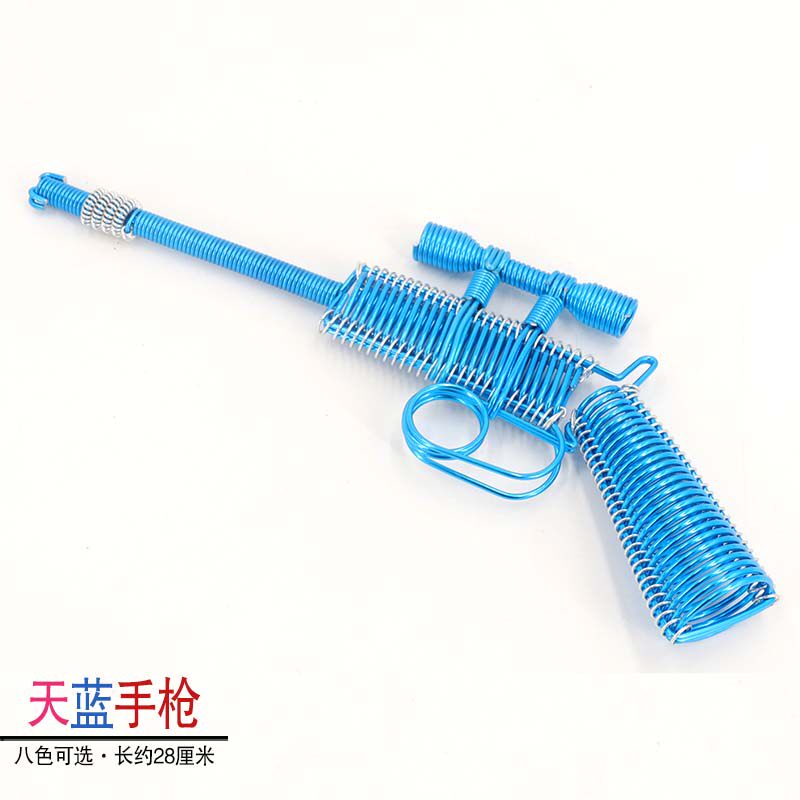 DIY金属铝线瞄准器手枪儿童玩桌面摆件