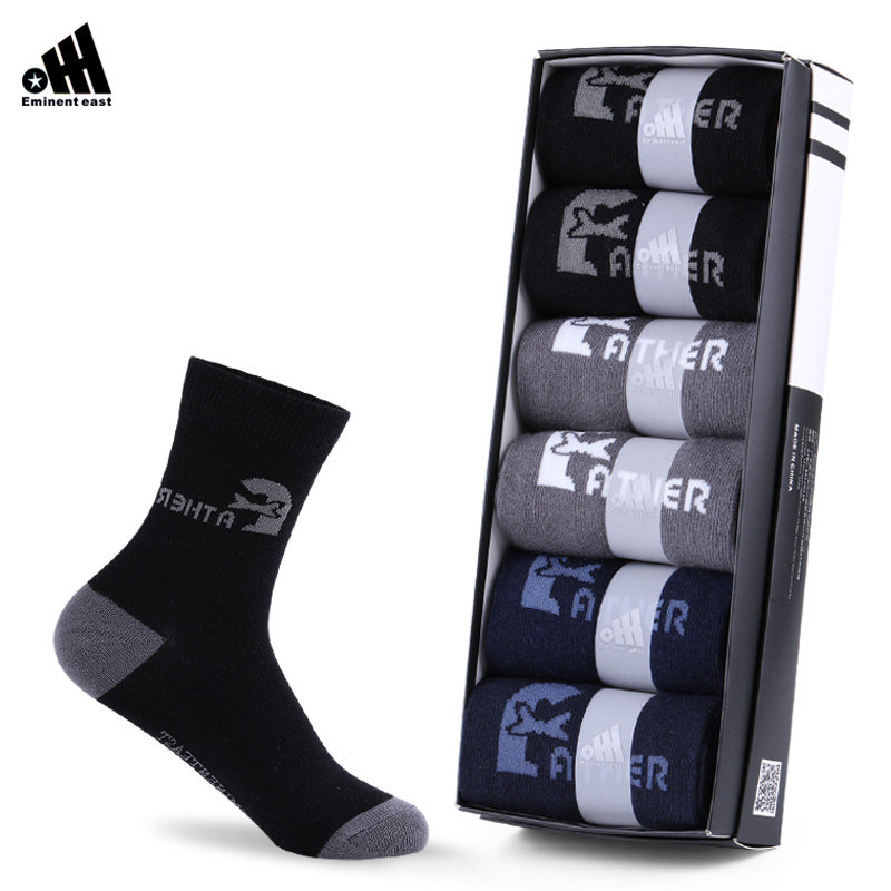 卓东袜子男高筒棉袜四季提花个性男士拼接色休闲袜精梳棉商务男袜