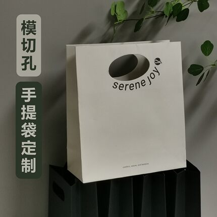 时尚个性化定做手提袋高级感轻奢挖孔纸袋工厂制作各种活动礼品袋