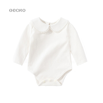 娃娃领纯棉春秋婴儿包屁衣女宝宝连体衣新生儿爬服长袖三角哈衣