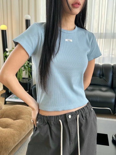 Form26新春韩国东大门IMFACT韩系时尚百搭修身显瘦字母短袖T恤女