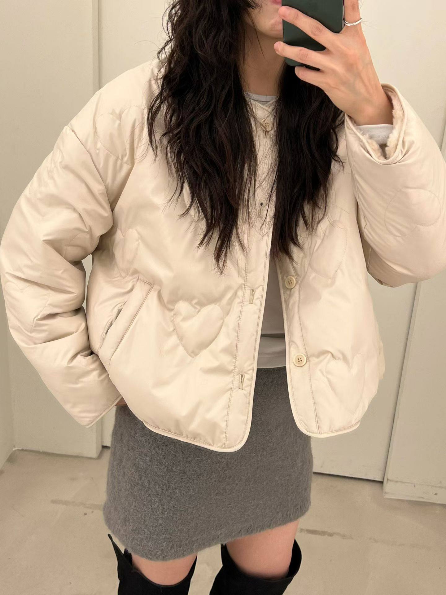 form2025韩国loveyousomuch新款百搭宽松显瘦双面棉服外套双面