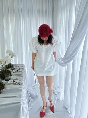 Form韩国2026春季platform_seoul东大门时尚百搭泡泡袖连衣裙女