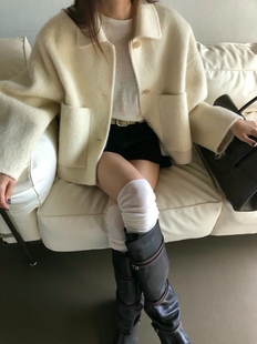 百搭宽松显瘦外套大衣短款 时尚 awear新款 form韩国2025秋季