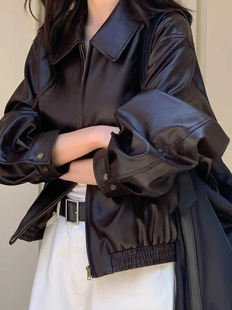 百搭宽松显瘦皮衣外套 时尚 韩国vergamot베르가못2025秋季 新款