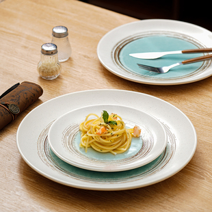 日式餐具盘子陶瓷盘骨碟家用吐骨碟碗盘套装装菜盘西餐盘牛排盘子