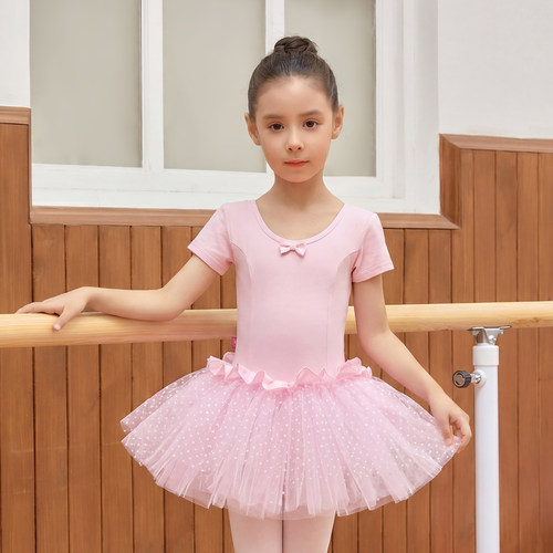 偲珂莉女童纯棉舞蹈服短袖练功服