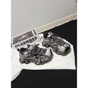 5CM~弹簧厚底走秀绑带款老爹鞋女春款运动鞋配堆堆袜休闲鞋女