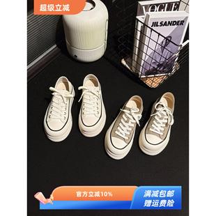 ins运动鞋 女25夏新款 休闲板鞋 学生女鞋 百搭款 两穿 厚底小白鞋