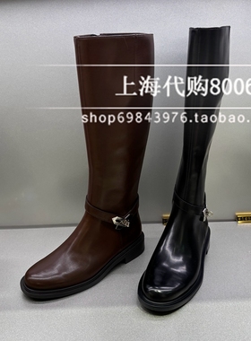 Staccato/思加图2025冬季女靴骑士靴长靴平跟增高高筒靴女EAJ48