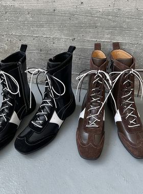 SIX MADDEN2025冬季女靴拳击靴休闲高帮鞋马丁靴德迅女短靴SMD242