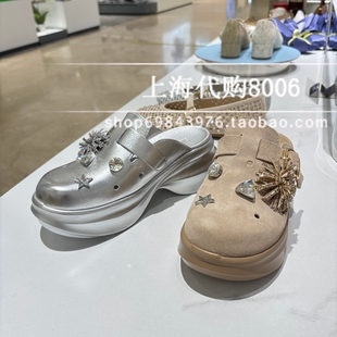 Staccato思加图2026春季女鞋烟花水钻包头半拖鞋女休闲单鞋EE523