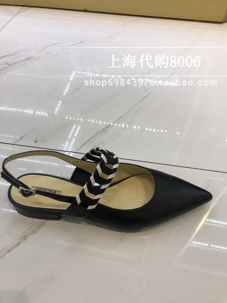 dissona/迪桑娜2024春季女鞋尖头平跟后鞋空包头凉鞋女单鞋177560