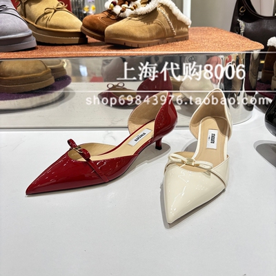Staccato/思加图2026春季女鞋高跟鞋蝴蝶结浅口鞋优雅女单鞋EJC05