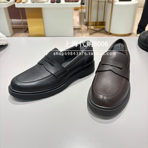 Geox/健乐士2026春季男鞋欧美一脚蹬套脚乐福鞋商务正装鞋 U36DIA