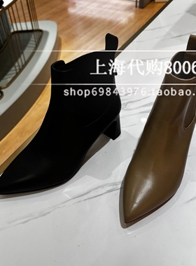 tigrisso蹀愫2025冬季女靴尖头粗跟时装靴切尔西靴短靴TA65705-18