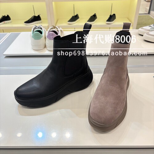 GEOX杰欧适2025冬季女靴厚底切尔西靴烟筒靴圆头时装靴短靴D56NHB