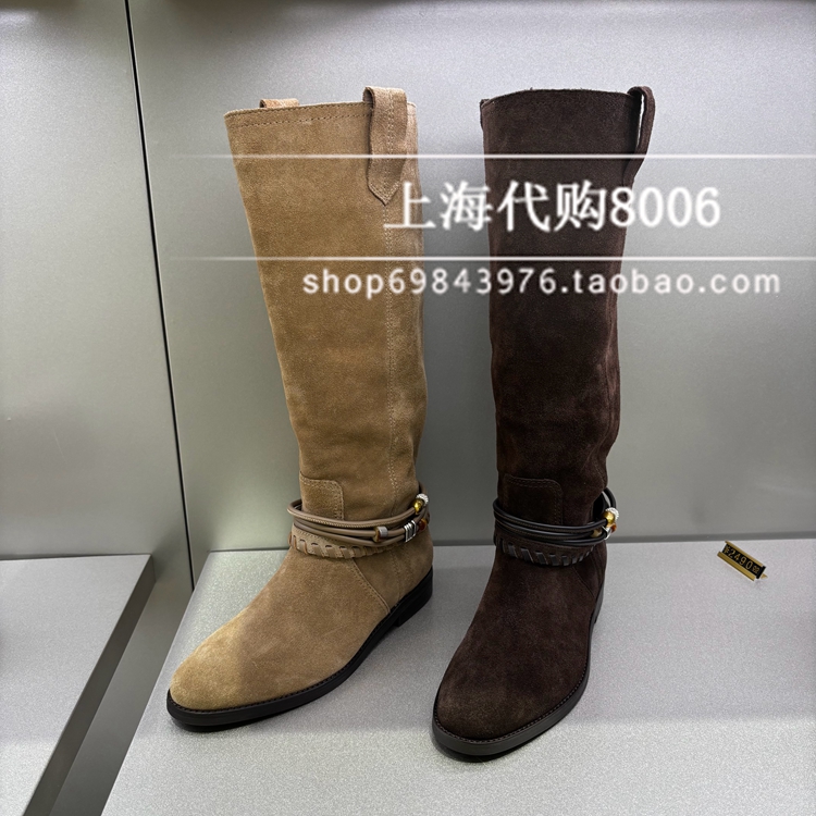 Staccato/思加图2025冬季女靴骑士靴长靴平跟增高高筒靴女 EIL02
