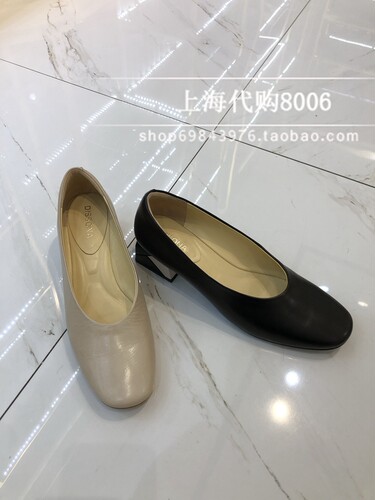 Dissona粗跟乐福鞋欧美方头女鞋