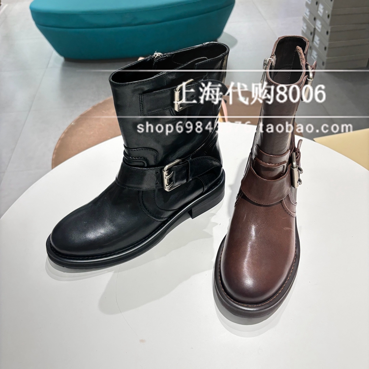 le saunda莱尔斯丹2025冬季女靴烟筒靴厚底切尔西靴女短靴6T37102