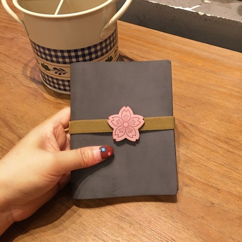 真皮樱花弹力绑带  tn手账本防爆本绑带 手工挂件装饰头层牛皮