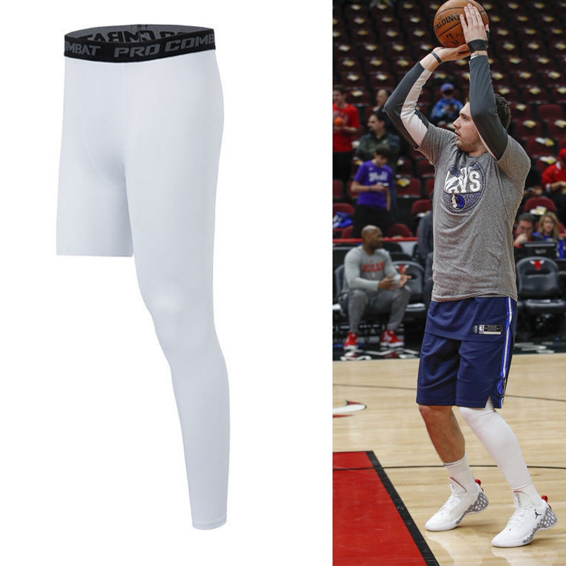 篮球运动五分拼七分个性长裤训练打底裤九分速干透气五分裤紧身裤
