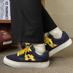 1613-2890-P65美式风男士板鞋深蓝色系带休闲鞋百搭潮流运动鞋26，男鞋休闲鞋，星座1613-1