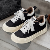 1613-2859-P58韩版厚底板鞋男黑色系带休闲运动鞋小众设计潮鞋子，男鞋休闲鞋，星座1613-1