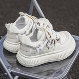 1613-2912-P65男鞋春季厚底增高小白鞋系带运动休闲鞋潮牌面包鞋，男鞋休闲鞋，星座1613-1