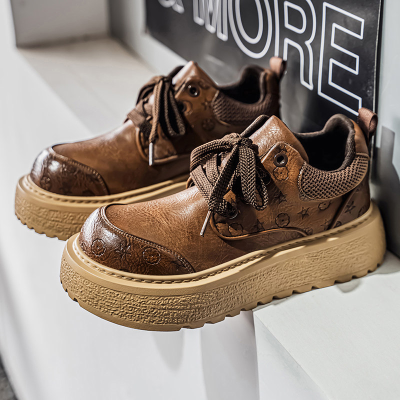 1613-2894-P65春新款潮流男士皮鞋厚底增高大黄靴工装鞋2026新品，男装工装外套，星座1613-1