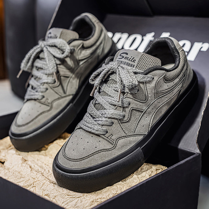 1613-2886-P75新款男军绿色休闲板鞋复古潮鞋百搭软底耐磨运动鞋，男鞋休闲鞋，星座1613-1