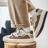 1613-2874-P68休闲板鞋圆头格纹青年车缝线格子港风ins男士鞋子26，男鞋休闲鞋，星座1613-1