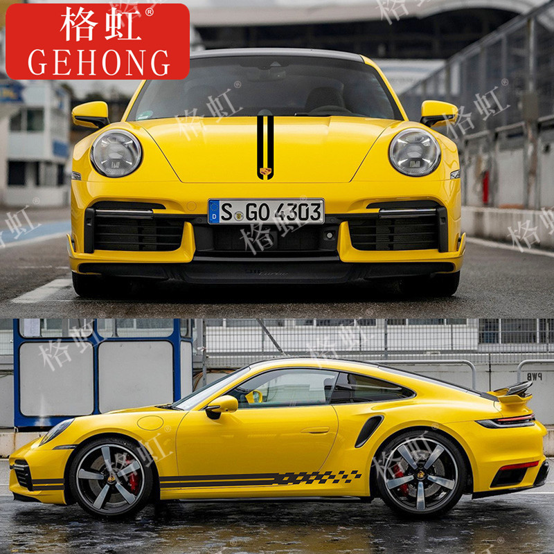适用于保时捷911车贴拉花carrera targa turbo改装饰机盖侧裙贴纸