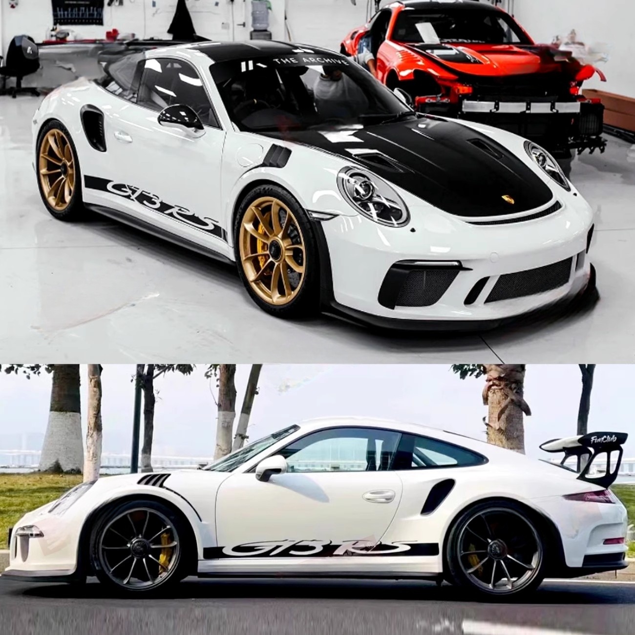 适用于911GT3 RS车贴拉花992专用改装饰侧裙贴纸997Carrera