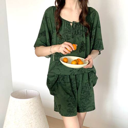 2026新款绵绸睡衣夏季女士短袖短裤大码棉绸甜美人造棉家居服套装