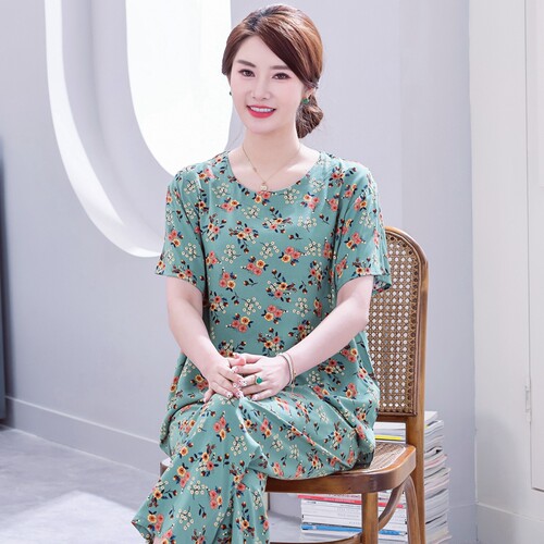 薄款家居服人造棉夏季棉绸家居服