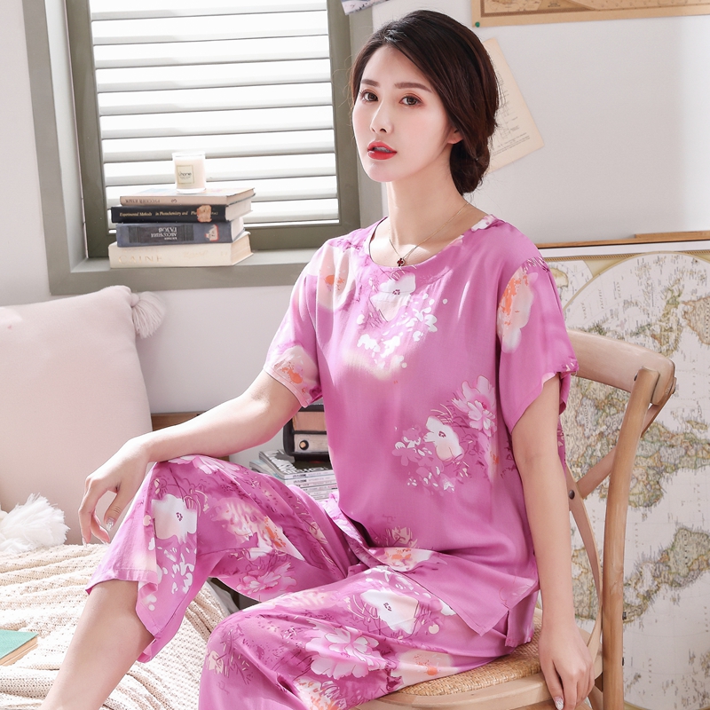 中老年纯棉套装宽松大码绵绸女士