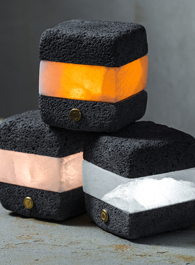 元渡三明治矿石小夜灯ins充电创意氛围卧室触摸睡眠灯LED装饰网红