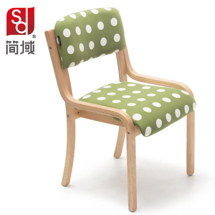 简域北欧住宅家具餐椅简约现代靠背椅咖啡休闲椅实木布艺餐桌椅子