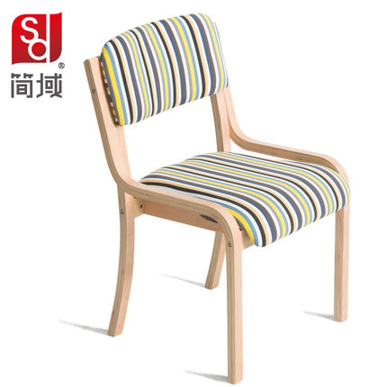 简域北欧住宅家具餐椅简约现代靠背椅咖啡休闲椅实木布艺餐桌椅子