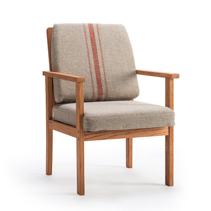 简域北欧实木餐椅美式休闲扶手咖啡厅桌椅书桌椅靠背椅电脑椅椅子