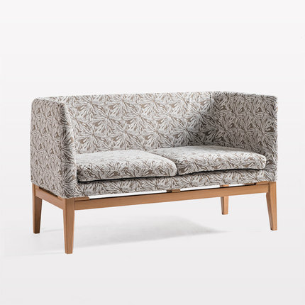 简域实木沙发双人布艺沙发简约现代小户型客厅卧室咖啡餐厅沙发椅