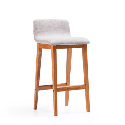 简域实木吧凳复古方木凳酒吧吧台凳咖啡厅高脚凳奶茶店凳子吧台椅