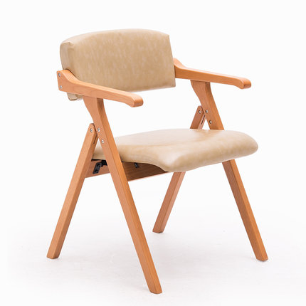 简域实木餐椅北欧简约创意带扶手折叠椅书桌椅子会议椅休闲靠背椅