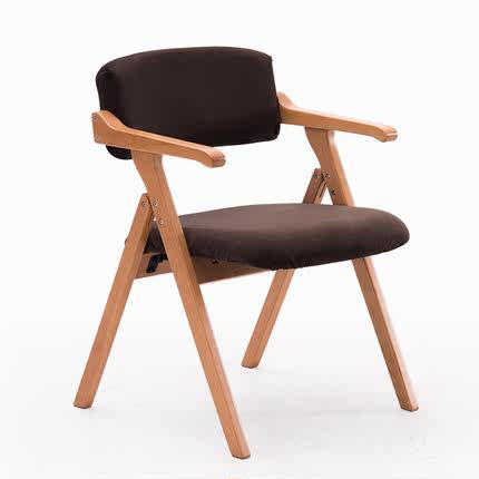 简域实木餐椅北欧简约创意带扶手折叠椅书桌椅子会议椅休闲靠背椅