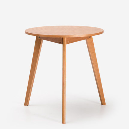 简域现代小户型餐桌白色实木餐桌简约餐台实木圆桌圆餐桌田园饭桌