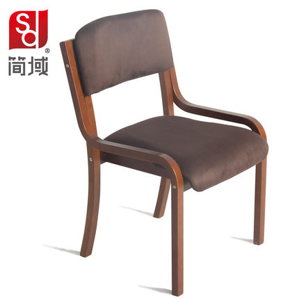 简域北欧住宅家具餐椅简约现代靠背椅咖啡休闲椅实木布艺餐桌椅子