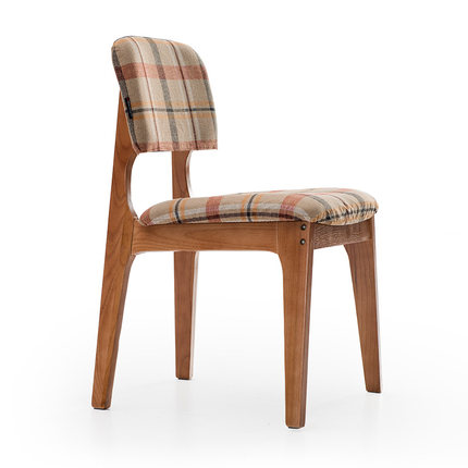 简域实木椅子简约现代靠背椅家用餐桌椅北欧餐椅布艺梳妆椅书房椅